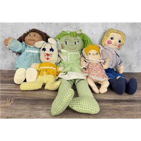 Collection of Vintage Plush Toys Dolls