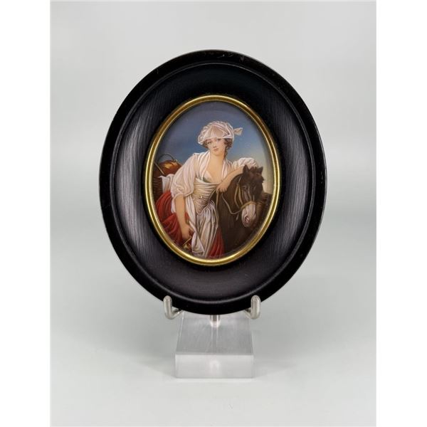 The Milkmaid Painting on Ivory
