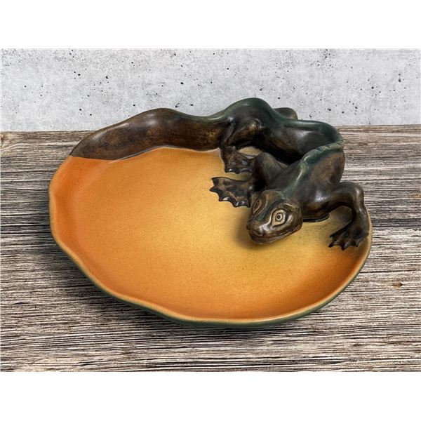 Art Nouveau P. Ipsen Danish Pottery Lizard Bowl