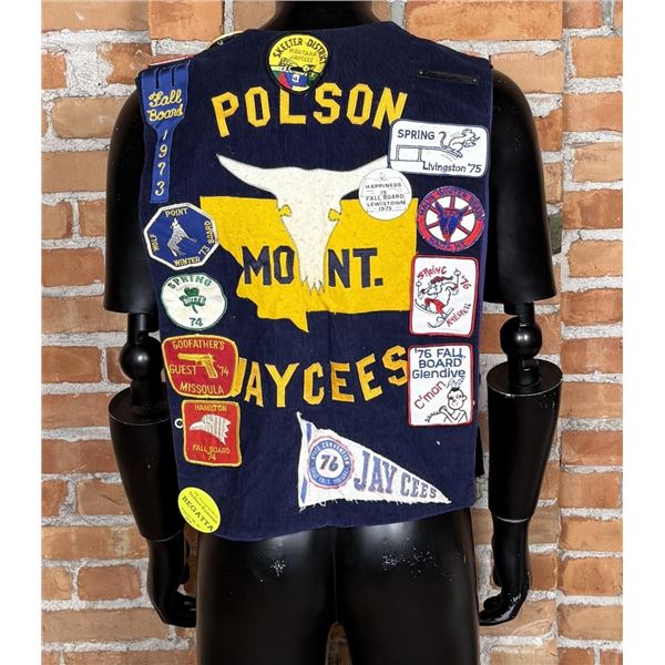 Vintage Polson Montana Jaycees Corduroy Vest