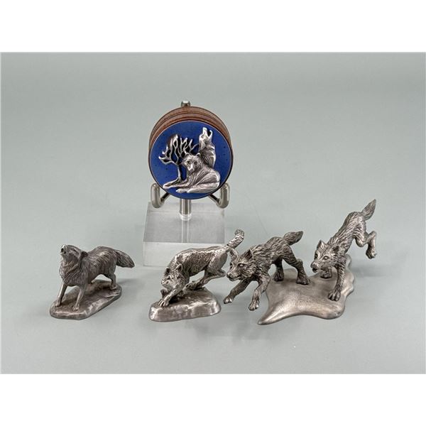 Group Of Rawcliffe Pewter Wolves