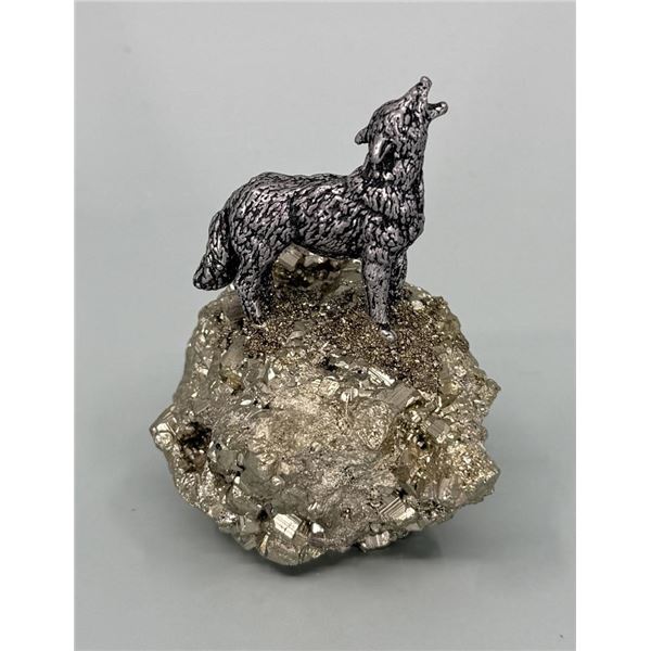 Pewter Wolf On Pyrite