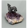 Image 1 : Pewter Wolf On Amethyst Crystal