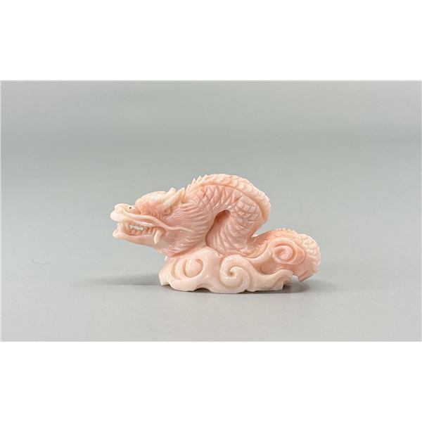 Antique Chinese Carved Coral Dragon