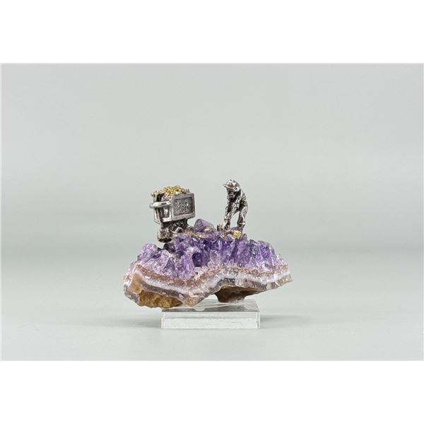 Prospector Miner on Amethyst Crystal