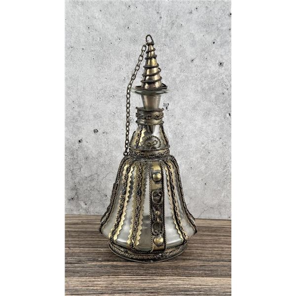 Turkish Silver Overlay Decanter