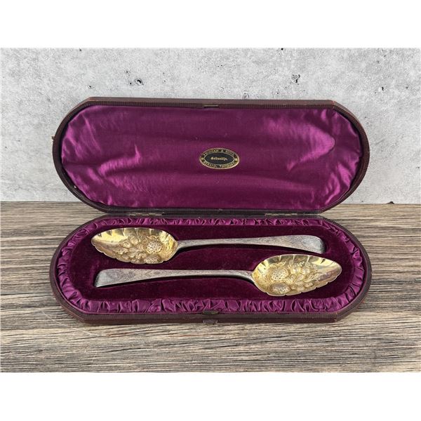 Georgian English Sterling Silver Berry Spoons