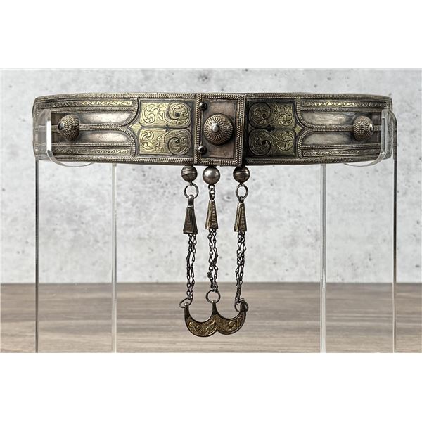 Imperial Russian Cossack Silver Belt Buckle