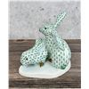 Image 2 : Herend Hungary Fishnet Porcelain Rabbits