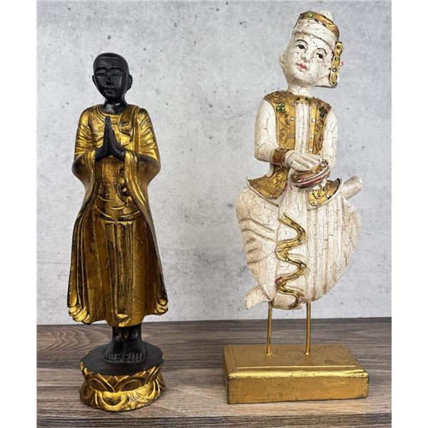 Pair Of Buddhist Wood Carvings