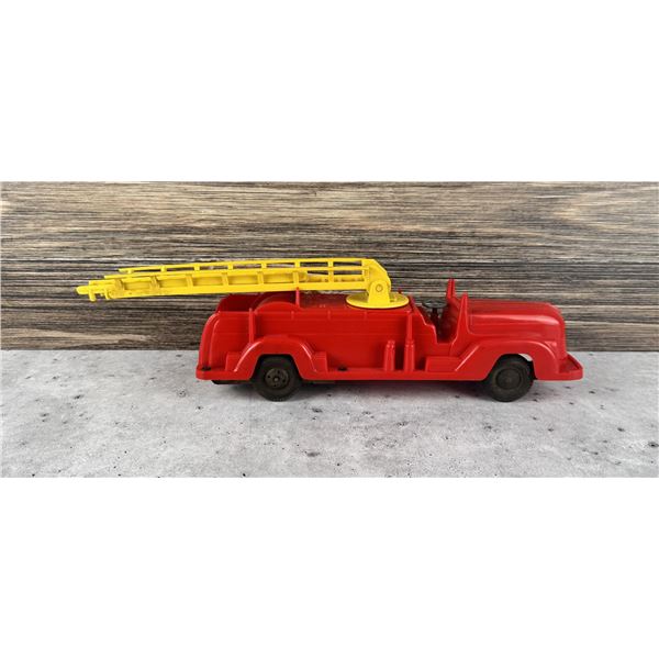 Marx Plastic Wind Up Siren Ladder Truck Toy