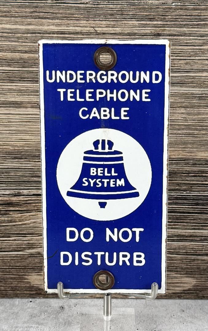 Bell System Signs Bell System Underground Cable Porcelain Sign