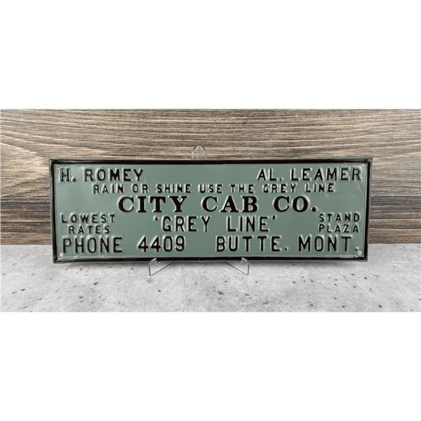 City Cab Co Grey Line Butte Montana Sign