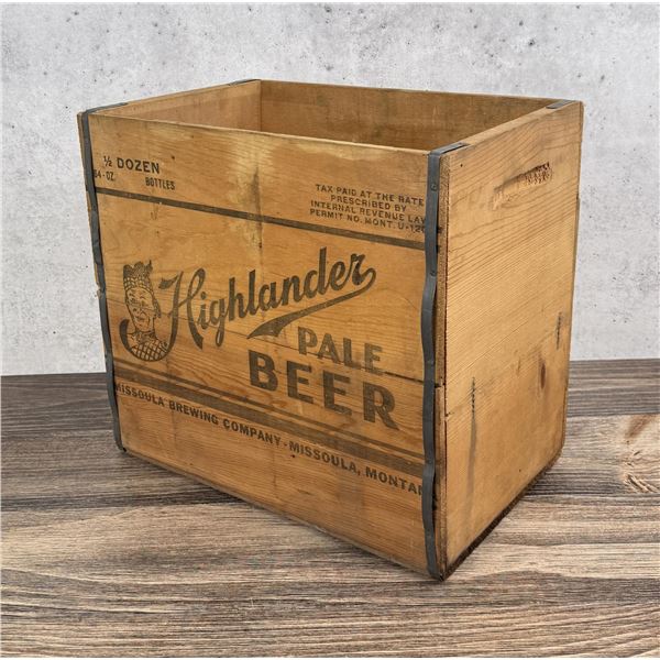 Highlander Pale Beer Missoula Montana Wood Crate