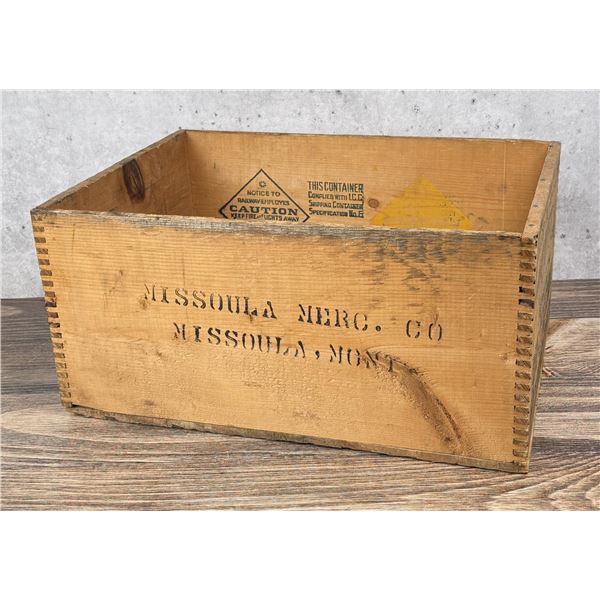 Missoula Mercantile Montana Wood Shipping Crate