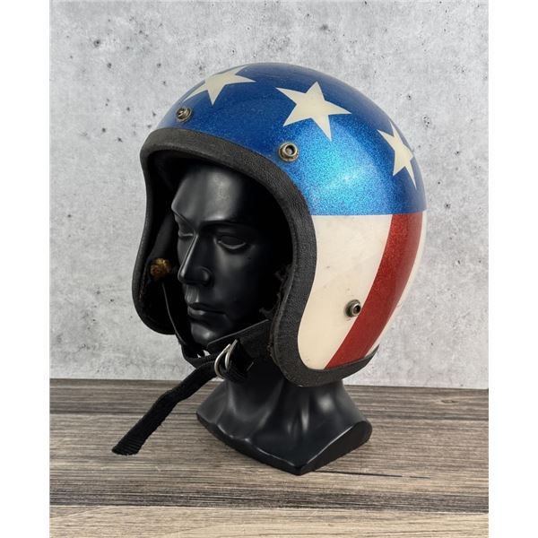 Vintage Evel Knievel Motorcycle Helmet Metal Flake
