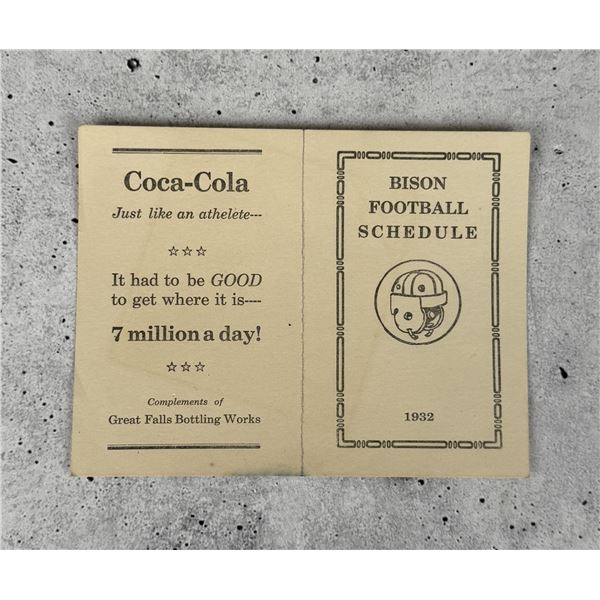 1932 Great Falls Montana Bison Football Schedule