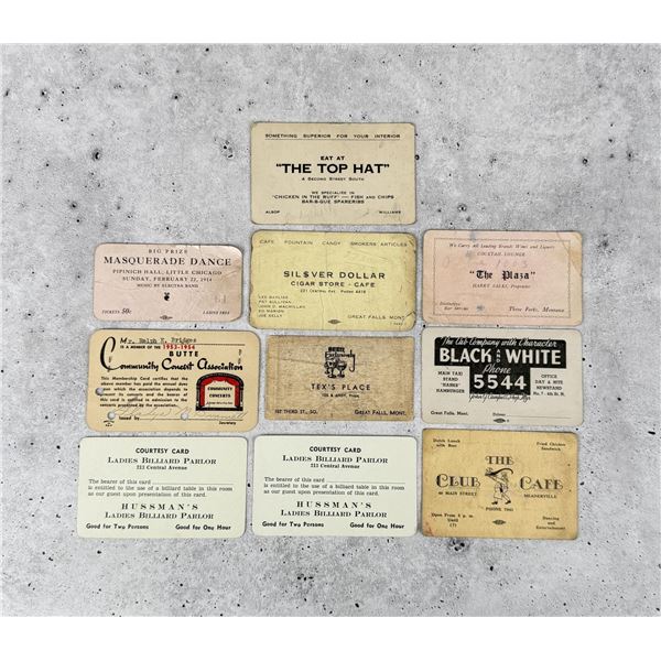 Collection of Antique Montana Business Cards