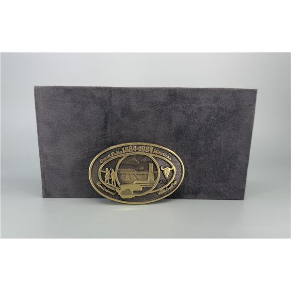 Great Falls Montana Centennial Belt Buckle