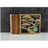 Image 1 : Turquoise Chip Inlaid Brass Belt Buckle