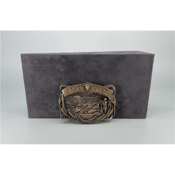 Great Falls Montana Centennial Belt Buckle