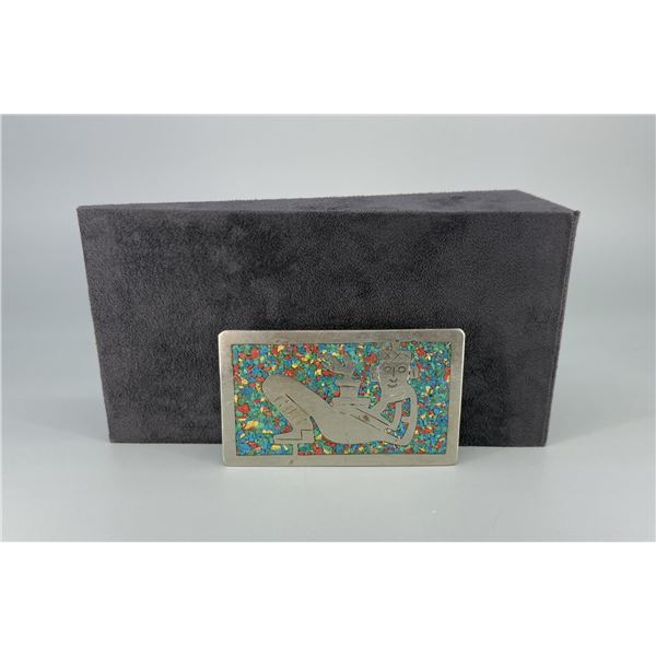 Mexican Aztec Chip Inlaid Belt Buckle