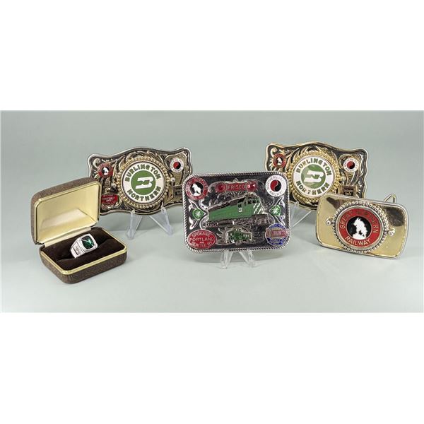 Vintage Railroad Belt Buckles and Ring