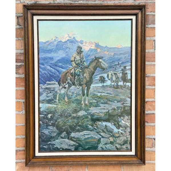 Charles M Russell Montana Print on Canvas