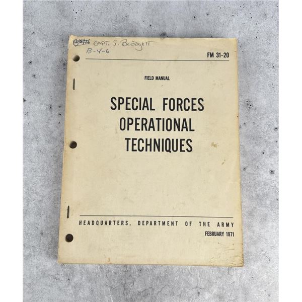Special Forces Operational Techniques FM 31-20