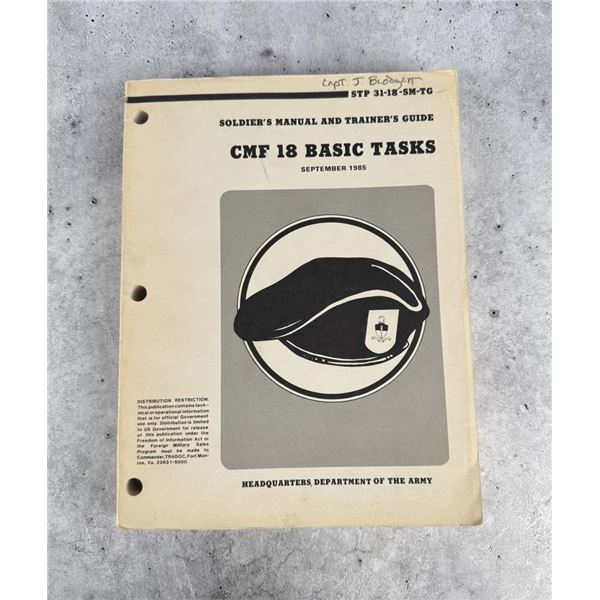 CMF 18 Basic Tasks Special Forces