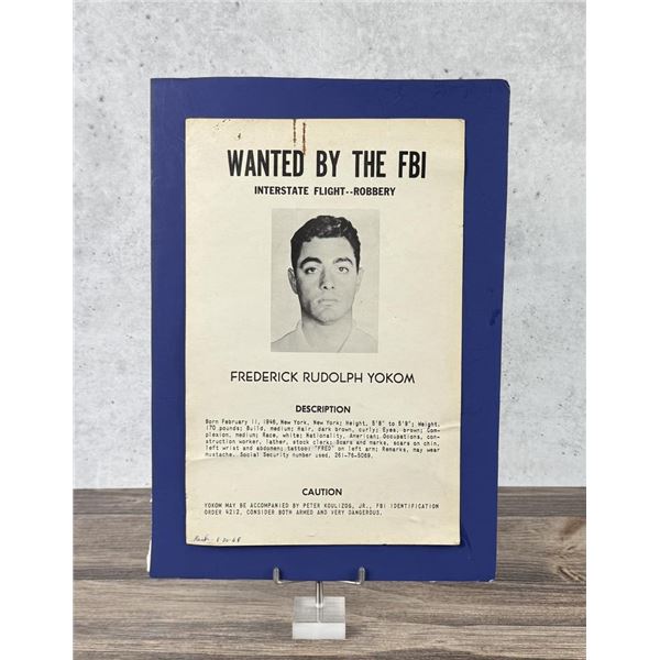 Frederick Rudolph Yokom FBI Wanted Poster