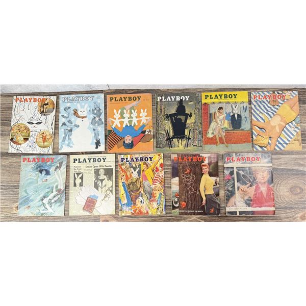 1955 Playboy Magazine Full Year Run