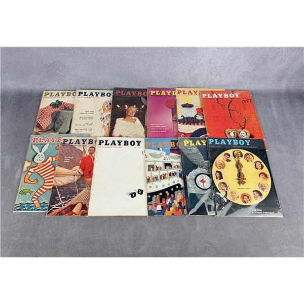 1957 Playboy Magazine Full Year Run