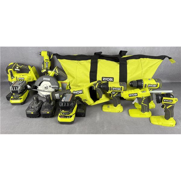 8 Piece Ryobi One+ 18v Tool Set with Batteries