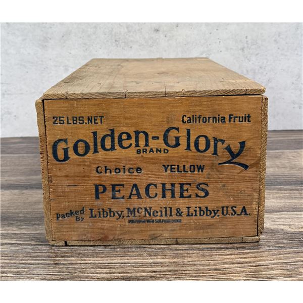 Golden Glory Yellow Peaches Fruit Crate Box