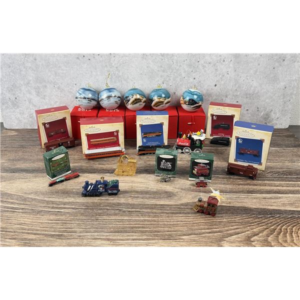Collection of Railroad Christmas Ornaments