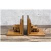 Image 1 : Custom Made Oak Railroad Train Bookends