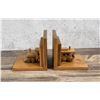 Image 2 : Custom Made Oak Railroad Train Bookends