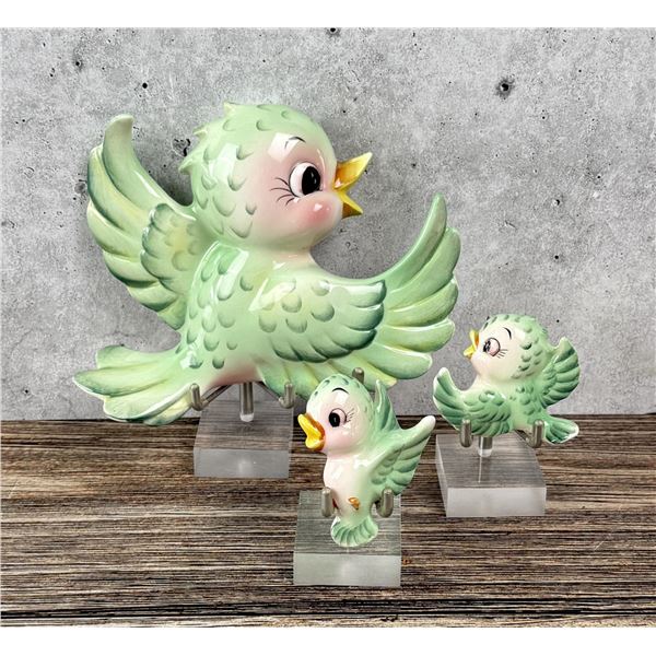 1957 Lefton Japan Bluebird Wall Plaque Set