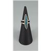Image 1 : Zuni Chip Inlaid Sterling Silver Turquoise Ring