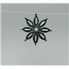 Image 1 : Zuni Petit Point Sterling Turquoise Brooch