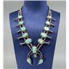 Image 1 : Navajo Sterling Turquoise Squash Blossom Necklace