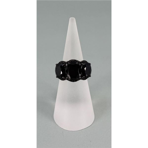 Fuzion Creations Sterling Silver Black Spinel Ring