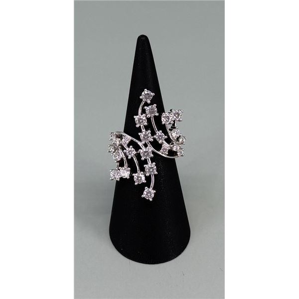 Michael Valitutti Sterling Silver CZ Ring