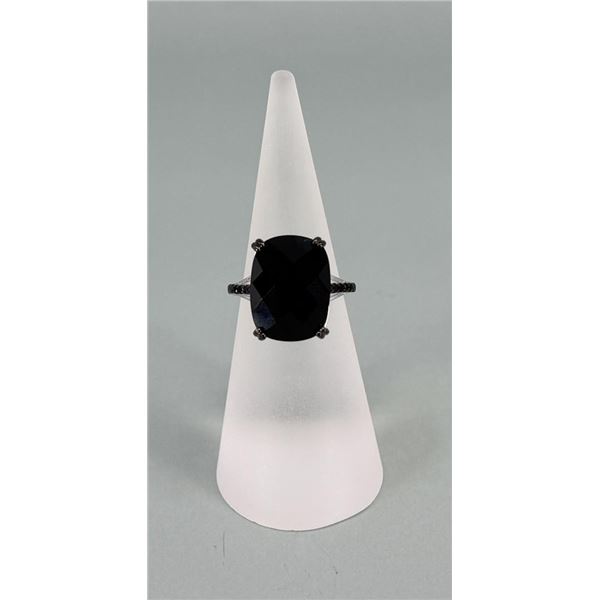 Spacecore Sterling Silver Black Spinel Ring