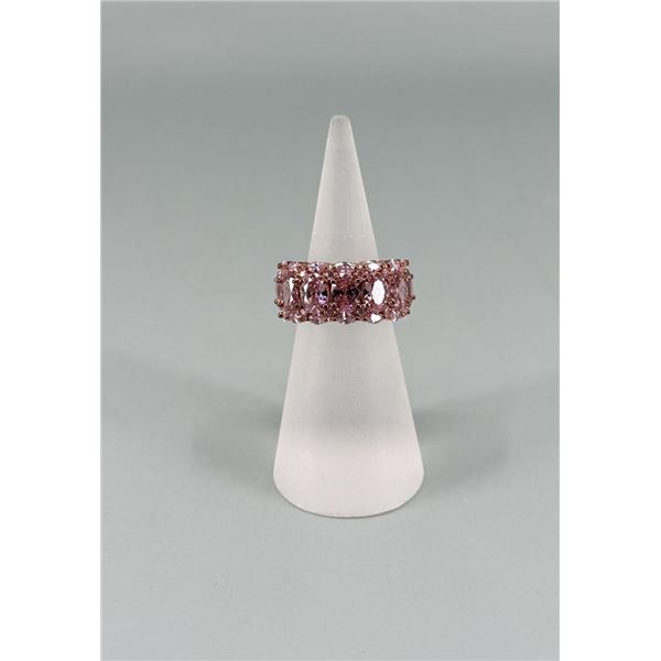DJ Sterling Silver Pink CZ Ring