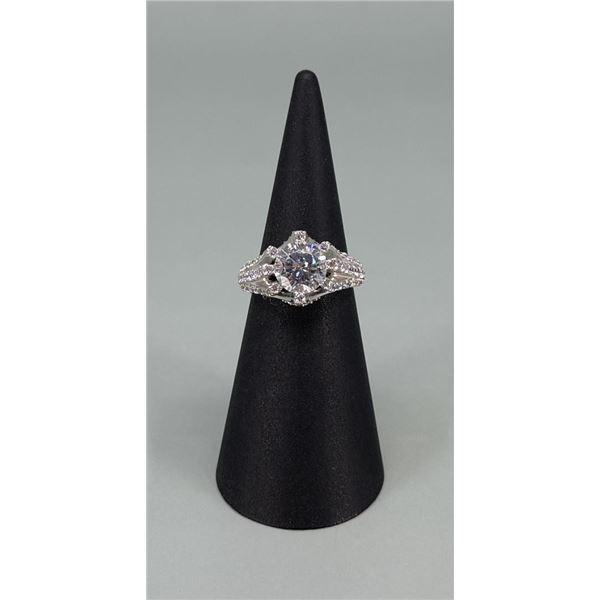 Michael Valitutti Sterling Silver CZ Ring