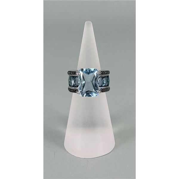 Bella Luce Sterling Silver Blue Topaz Ring