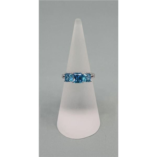 Bella Luce Sterling Silver Blue Topaz Ring