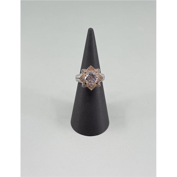YGI Sterling Silver Two Tone CZ Ring